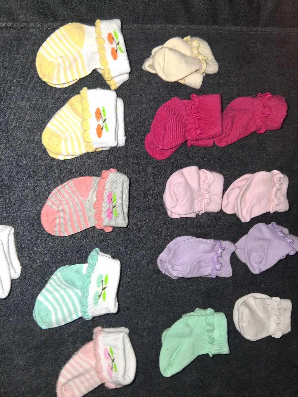 Baby Girls 15 Pack Ruffle Ankle Socks 0-3 Months Assorted Pastel Colors